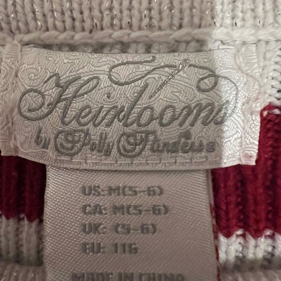 Heirlooms By Polly Flinders Girls Striped Christmas Dress & Scarf Size M 5/6 - Picture 9 of 12